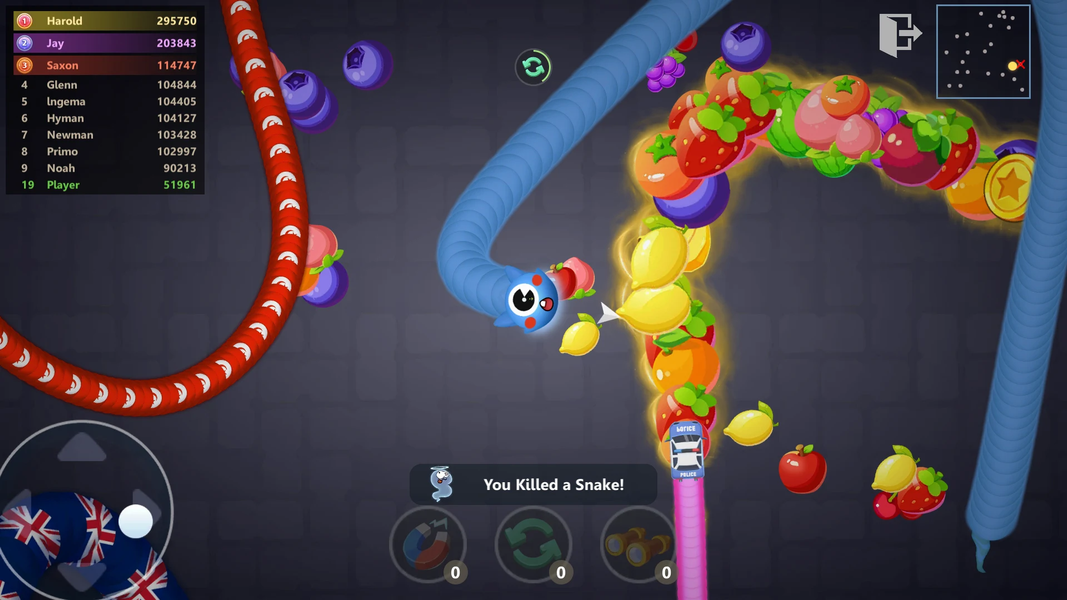 Snake War: Hungry Worm.io Game - Gameplay image of android game