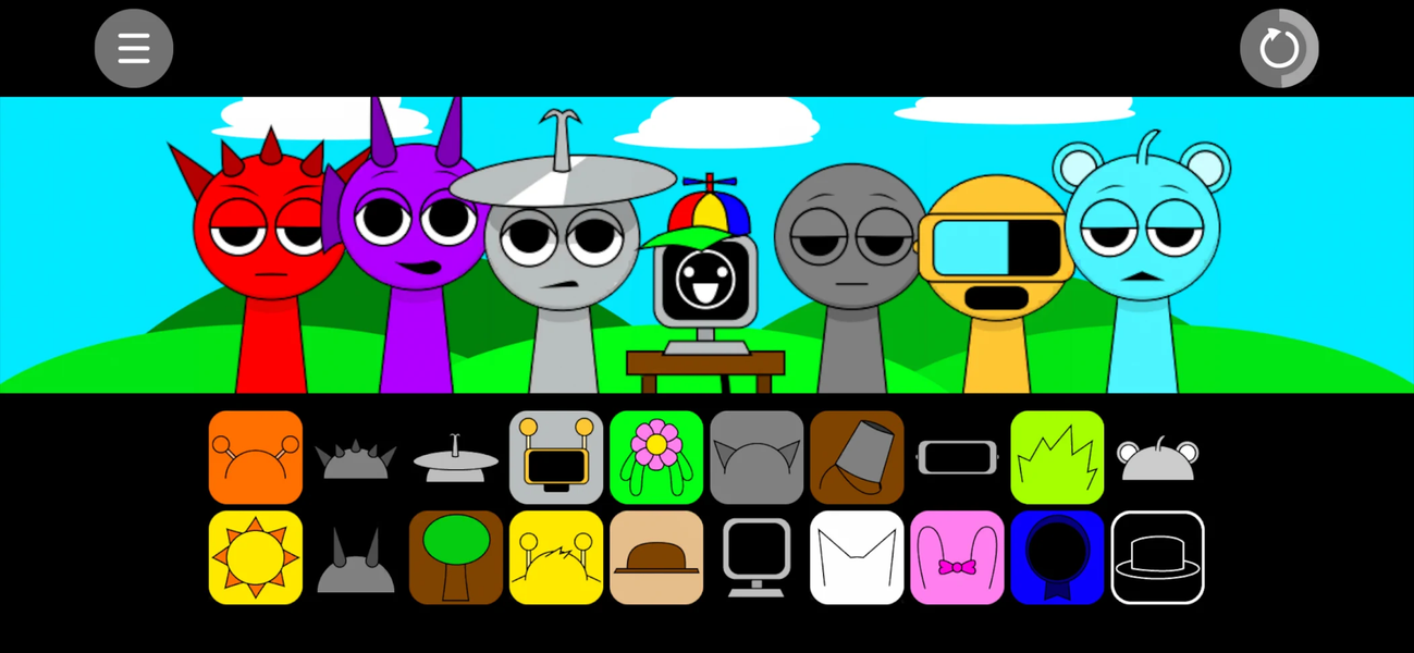 Sprunki Cute vs Scary Beats - Gameplay image of android game