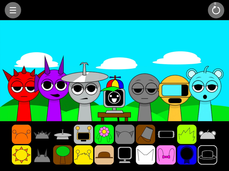 Sprunki Cute vs Scary Beats - Gameplay image of android game