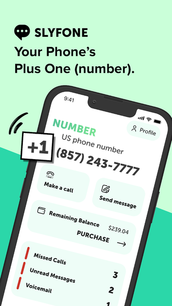 SLYFONE Virtual Mobile Number - Image screenshot of android app