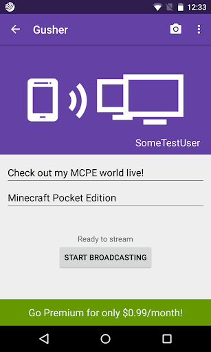 Gusher - Screen Broadcaster - Image screenshot of android app