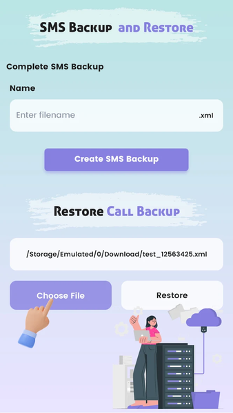 Call & SMS Backup Restore - Image screenshot of android app