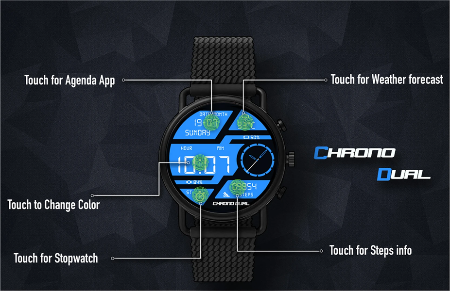 Chrono Dual Watch Face - عکس برنامه موبایلی اندروید