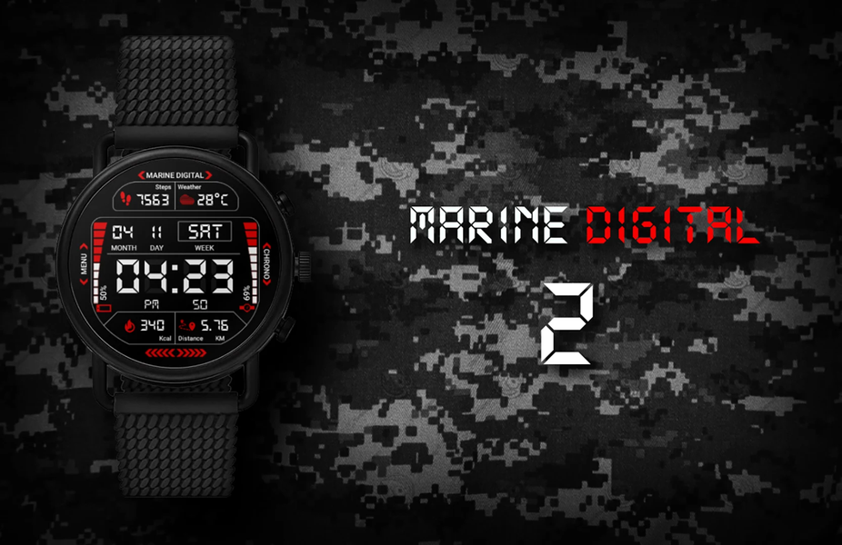 Marine Digital 2 Watch Face - عکس برنامه موبایلی اندروید