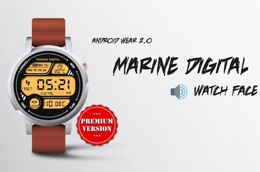 Marine Digital Watch Face - عکس برنامه موبایلی اندروید