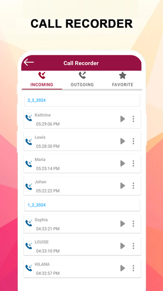 Call Recorder - عکس برنامه موبایلی اندروید