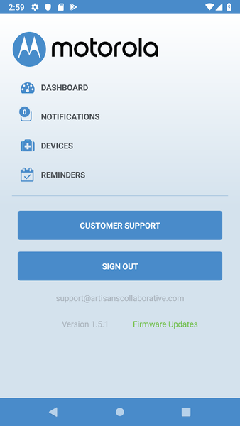 Motorola Smart Safe - Image screenshot of android app
