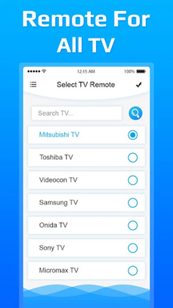 TV Remote Control - 100 TV - عکس برنامه موبایلی اندروید