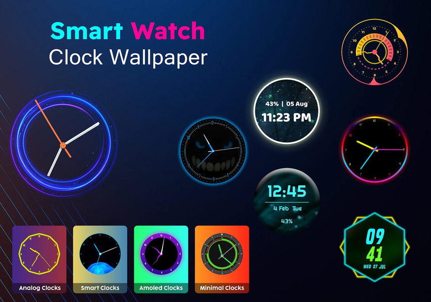 Smart Watch Clock Wallpaper - عکس برنامه موبایلی اندروید