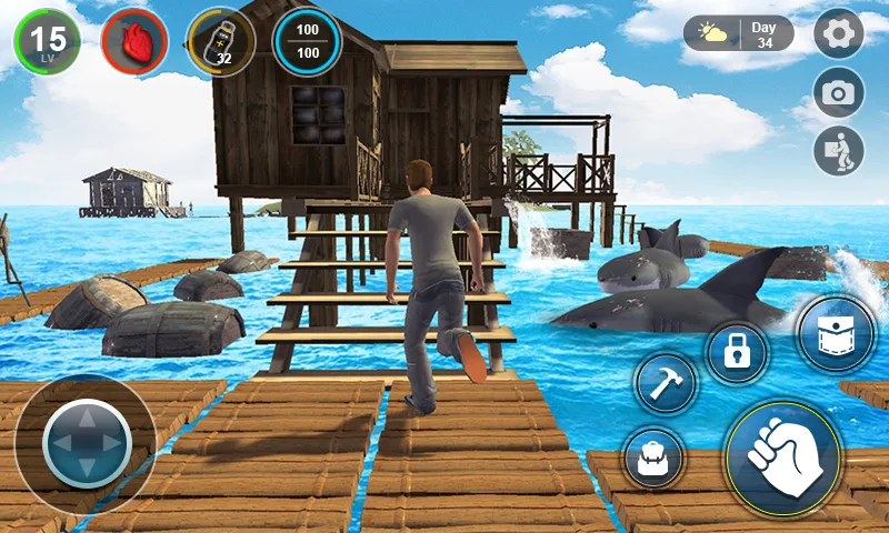 Ocean Raft Survival Simulator - Gameplay image of android game