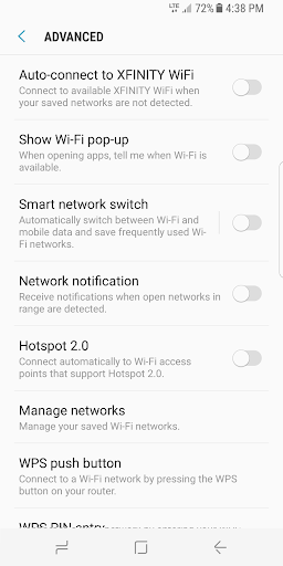 XFINITY WiFi Settings - Image screenshot of android app