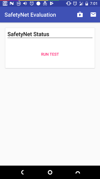 SafetyNet Evaluation - Image screenshot of android app
