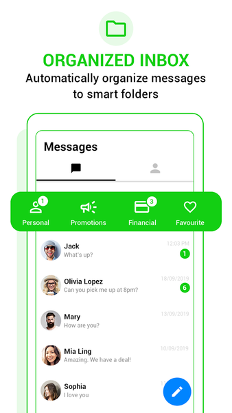 Messenger SMS - Text messages - عکس برنامه موبایلی اندروید