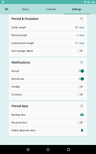 Period and Ovulation Tracker - Image screenshot of android app