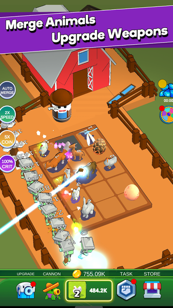 Tower Defense-Merge Animal 3D - Gameplay image of android game