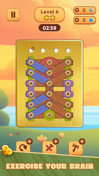 Wood Puzzle: Nuts & Bolts - Gameplay image of android game