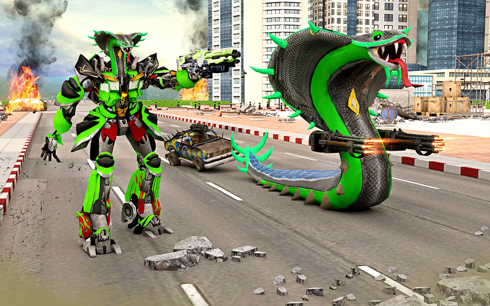 Snake Robot Car Transform Game - Image screenshot of android app