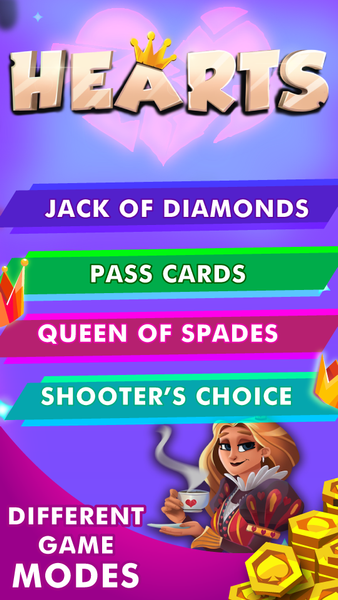 Hearts - Offline Card Games - Image screenshot of android app