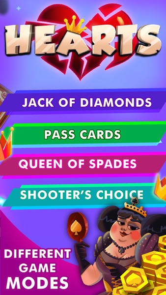 Hearts - Offline Card Games - عکس برنامه موبایلی اندروید