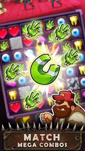 Zombie Blast - Match 3 Puzzle - Gameplay image of android game