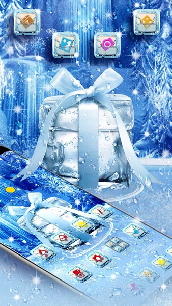 3D Snowflake White Themes - Image screenshot of android app