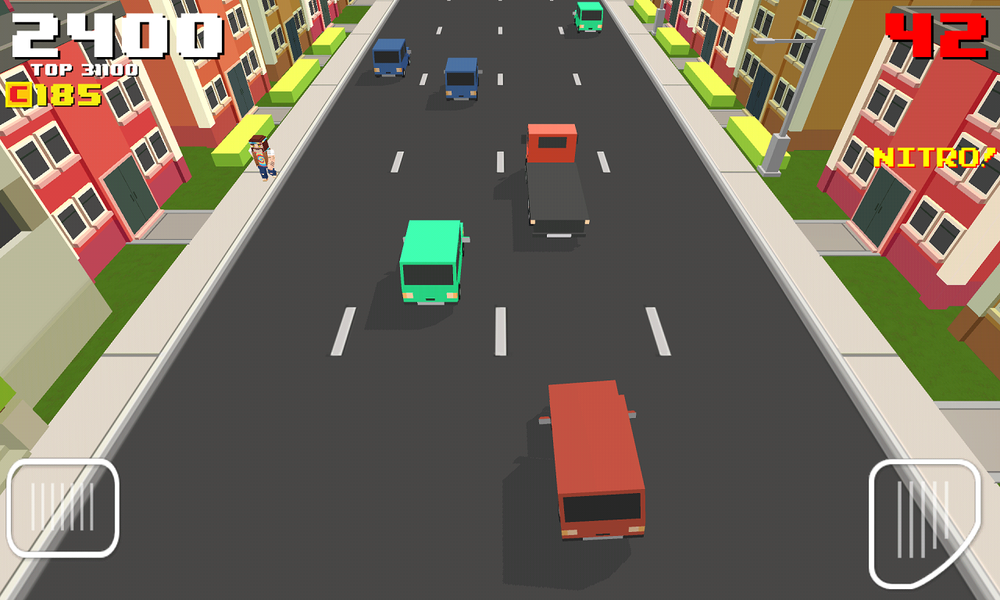 Blocky Road Racer - Gameplay image of android game