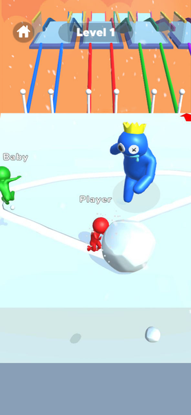 Snow Race 3D: Ice Bridge Run - Gameplay image of android game