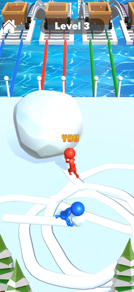 Snow Race 3D: Ice Bridge Run - Gameplay image of android game