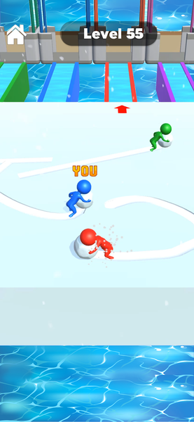 Snow Race 3D: Ice Bridge Run - Gameplay image of android game