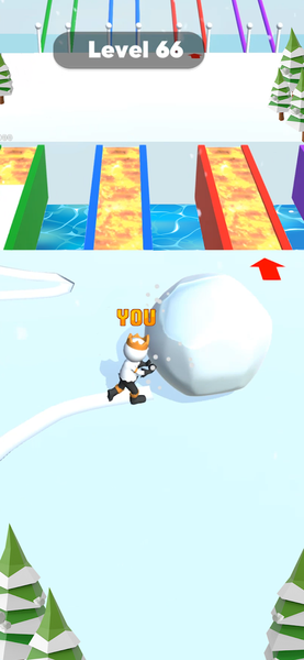 Snow Race 3D: Ice Bridge Run - Gameplay image of android game