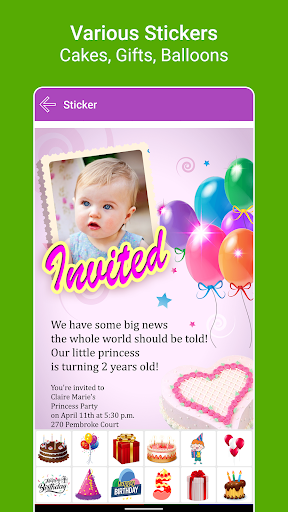 Birthday Greeting Cards Maker - Image screenshot of android app