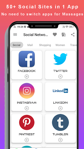 All Social Media & Social Network in One app - عکس برنامه موبایلی اندروید