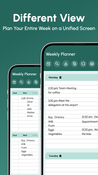 Weekly Planner - عکس برنامه موبایلی اندروید