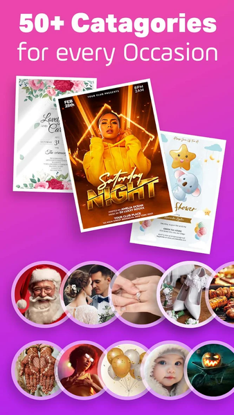 Invitation Card Maker & Invite - عکس برنامه موبایلی اندروید
