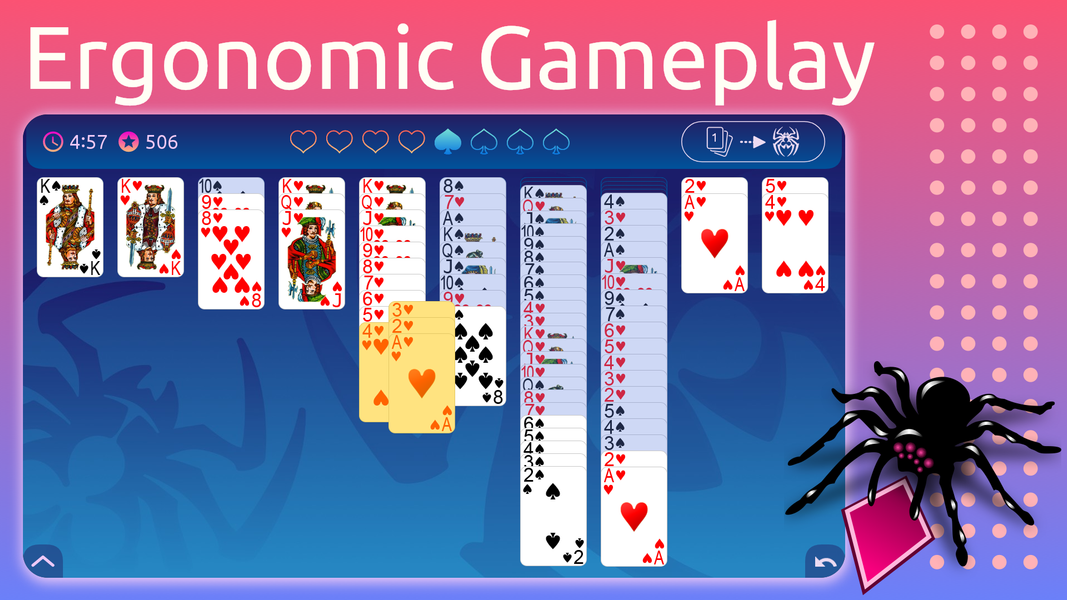 Spider Solitaire - Gameplay image of android game