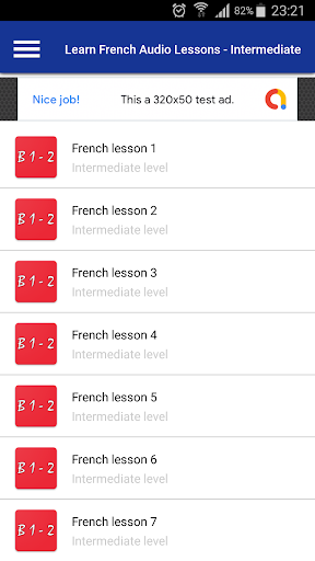 Learn French Free Audio Lessons - Intermediate - عکس برنامه موبایلی اندروید