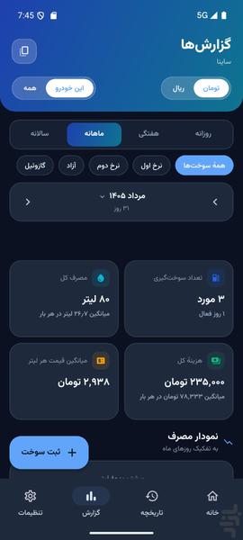 سوخت‌ من - عکس برنامه موبایلی اندروید