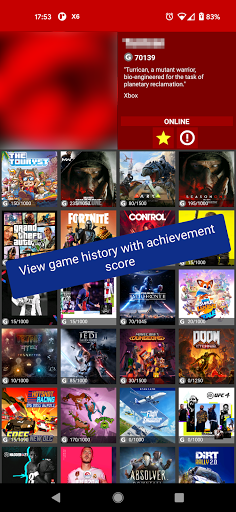 My Xbox Friends & Achievements - Image screenshot of android app