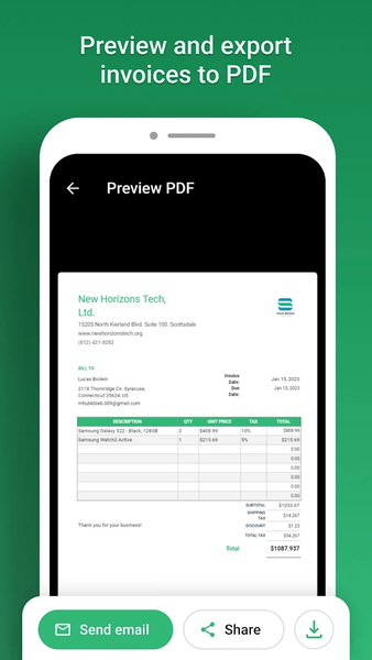 Invoice & Receipt Maker - عکس برنامه موبایلی اندروید