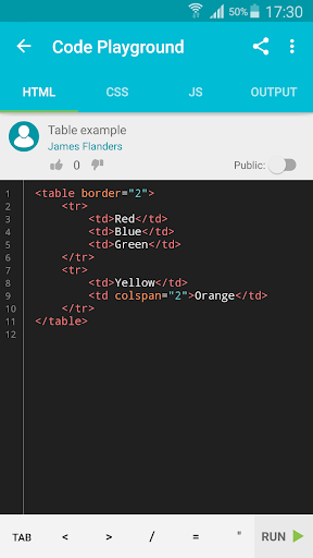 Learn HTML - عکس برنامه موبایلی اندروید