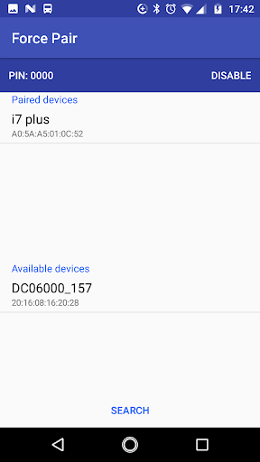 Bluetooth Force Pin Pair (Connect) - Image screenshot of android app