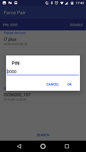 Bluetooth Force Pin Pair (Connect) - Image screenshot of android app