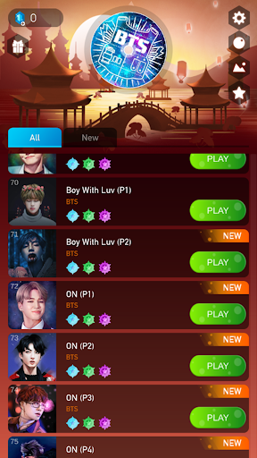 BTS Hop: KPOP Rush Tiles Game! - Gameplay image of android game