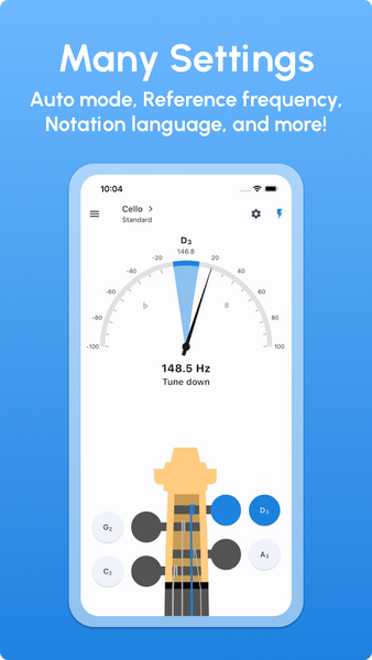 Cello Tuner - LikeTones - عکس برنامه موبایلی اندروید