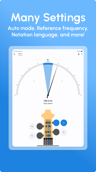 Cello Tuner - LikeTones - عکس برنامه موبایلی اندروید