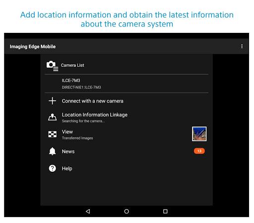 Sony | Imaging Edge Mobile - Image screenshot of android app
