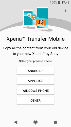 Xperia Transfer Mobile - Image screenshot of android app