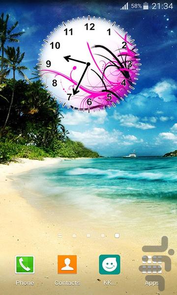 Pink Clock Widget - Image screenshot of android app