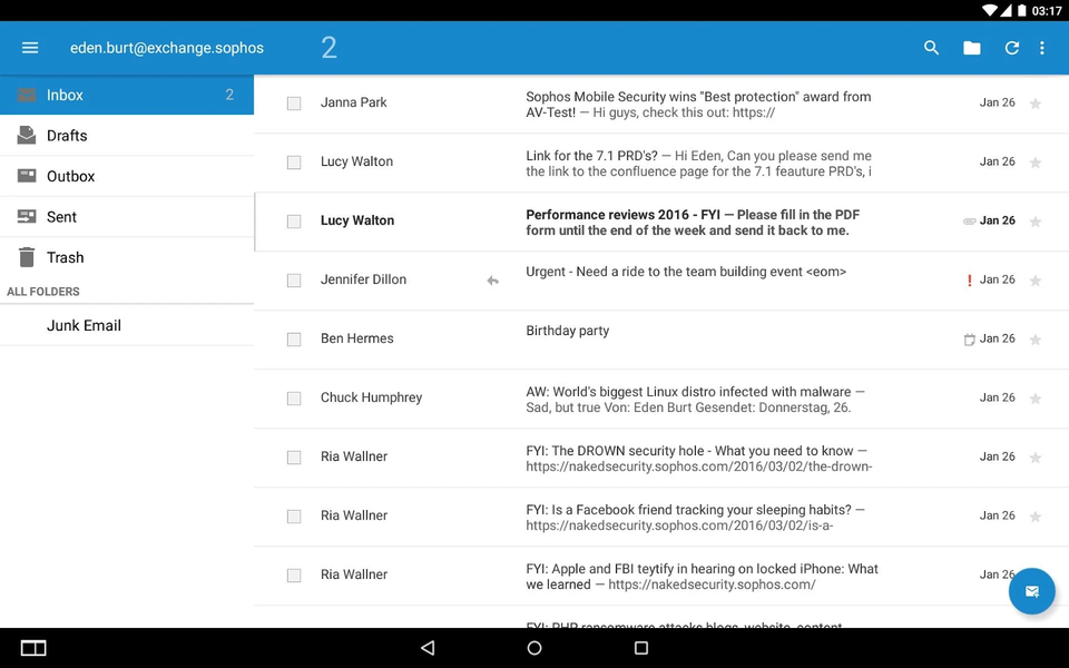 Sophos Secure Email - عکس برنامه موبایلی اندروید