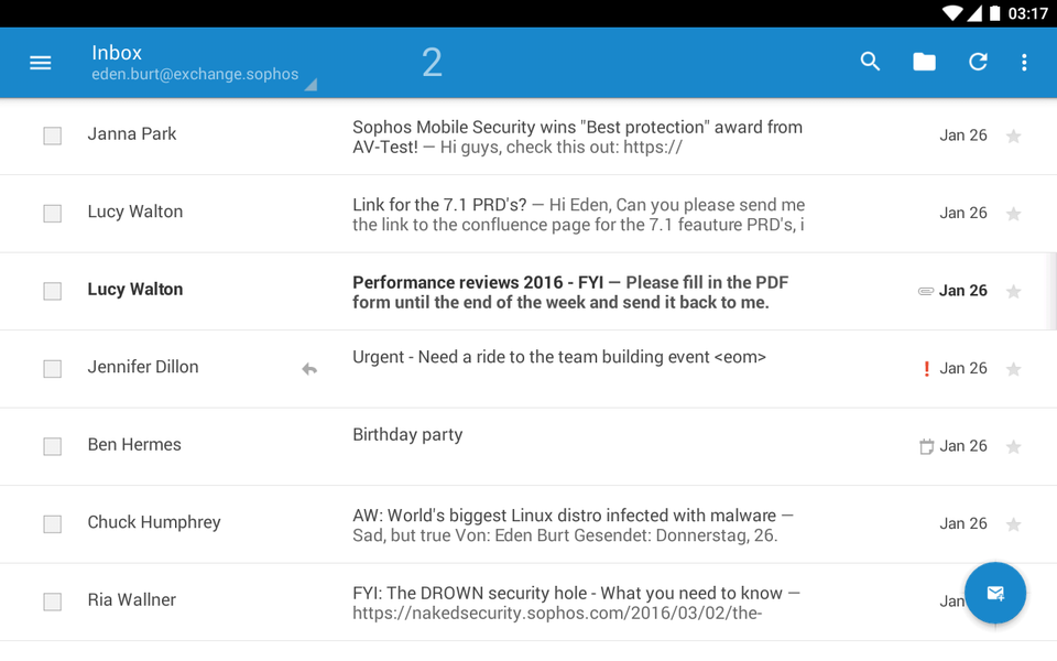 Sophos Secure Email - عکس برنامه موبایلی اندروید